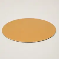 Подложка для торта, кондитерская, круглая, золото - белый, 16 см, 1.5 мм