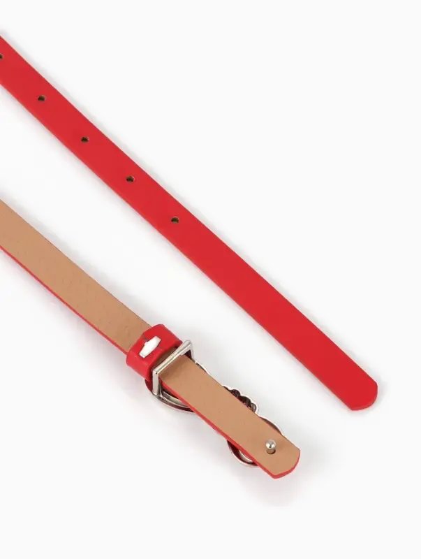 Ремень женский &laquo;Бант&raquo;, серебристая пряжка, 1.5&times;110 см, гвоздик, красный