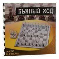 Игра алкогольная &laquo;Пьяные шахматы&raquo;, для взрослых, 32 рюмки, стекло, поле 35&times;35 см