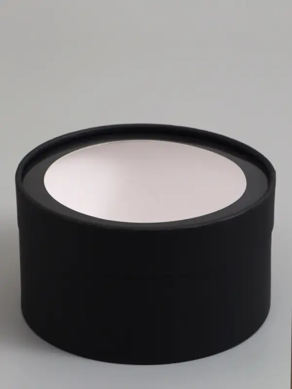 Набор подарочных коробок 2 в 1 круглых, черная, с окном, 21&times;11 - 18&times;10 см