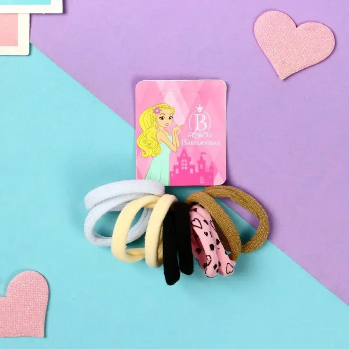 Резинка для волос  Резинка для волос "Синди" (набор 10 шт) цветы сияние, 4 см