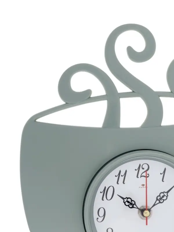 Часы настенные интерьерные &laquo;Чашка с дымком&raquo;, 31.5&times;30.5 см, бесшумные, зелёные