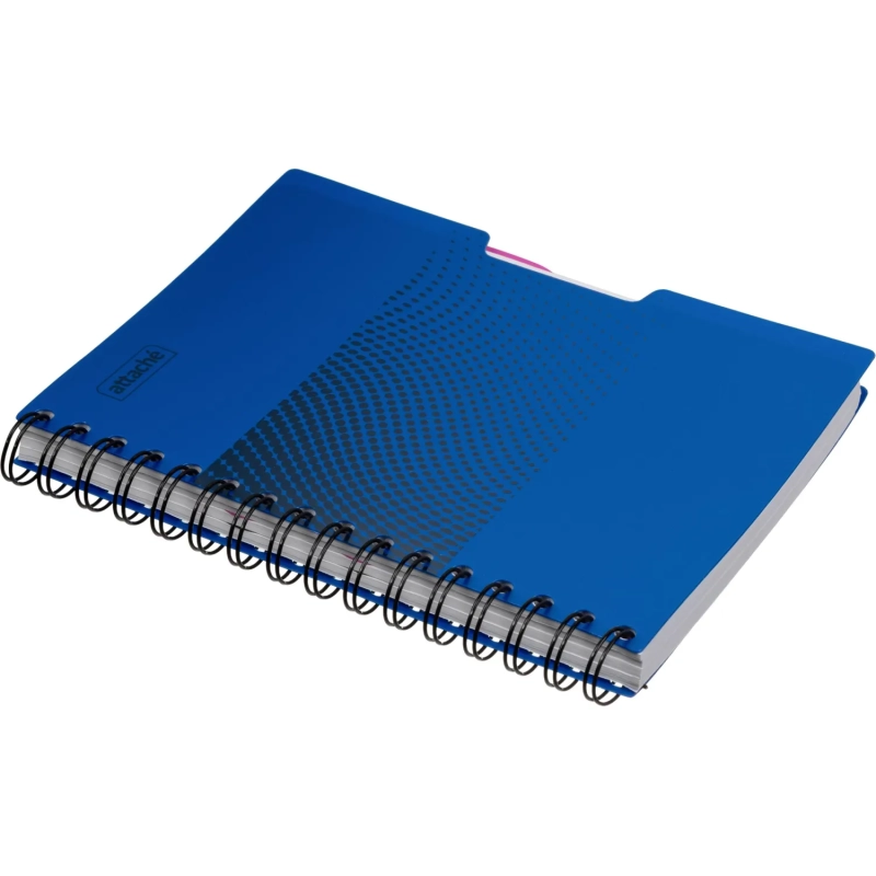 Бизнес-тетрадь А5,140л,кл,спир,пласт.обл,2разд Attache DIGITAL синий 876750