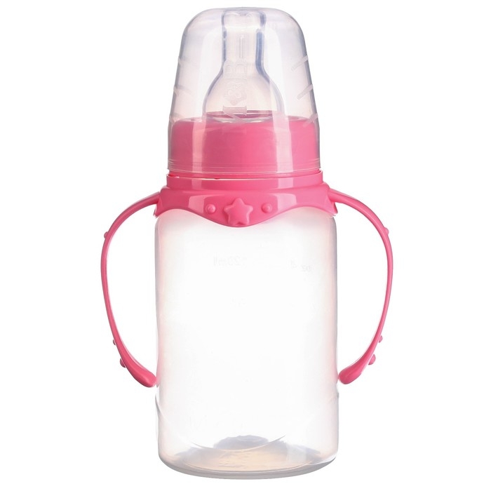 Бутылочка для кормления, классическое горло, 150 мл., от 0 мес., цилиндр, с ручками, цвет МИКС Бутылочка для кормления, классическое горло, 150 мл., от 0 мес., цилиндр, с ручками, цвет МИКС