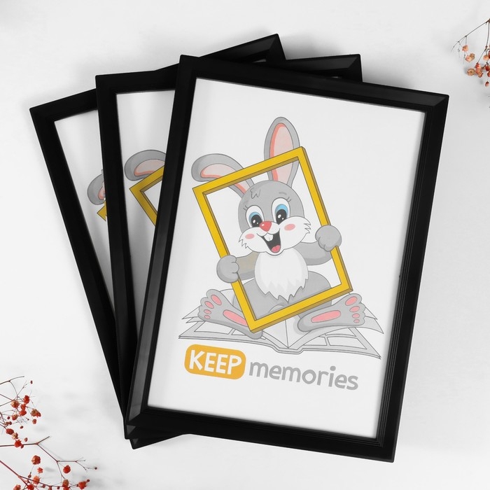 Набор фоторамок пластик L-5 21х30 см ( 3 шт.), чёрный Набор фоторамок пластик L-5 21х30 см ( 3 шт.), чёрный