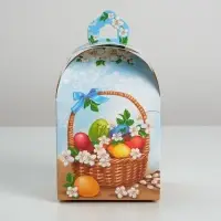 Коробка кондитерская складная, упаковка на Пасху &laquo;Вкусный Кулич&raquo;, 16.5&times;14.5&times;21 см