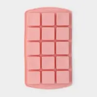 Форма для льда и заготовок Доляна &laquo;Кьюб&raquo;, силикон, 20&times;11.5&times;1.5 см, 15 ячеек, персиковый, розовый