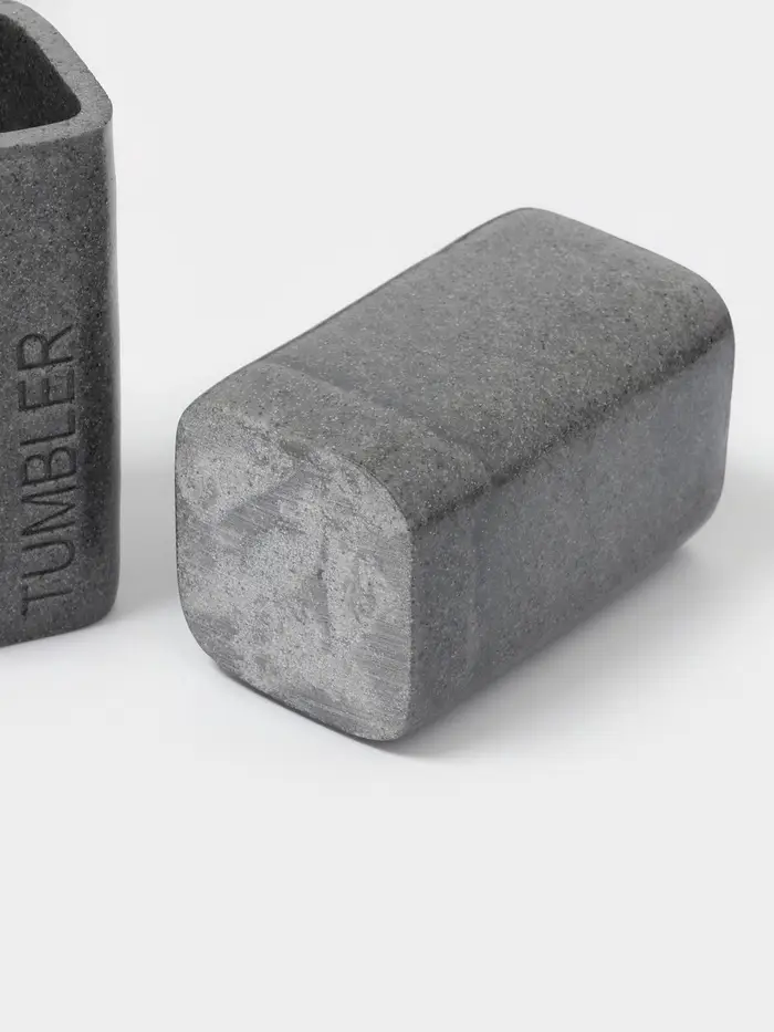 Набор аксессуаров для ванной комнаты &laquo;Гранит&raquo;, 4 предмета, дозатор 350 мл, мыльница, 2 стакана, серый