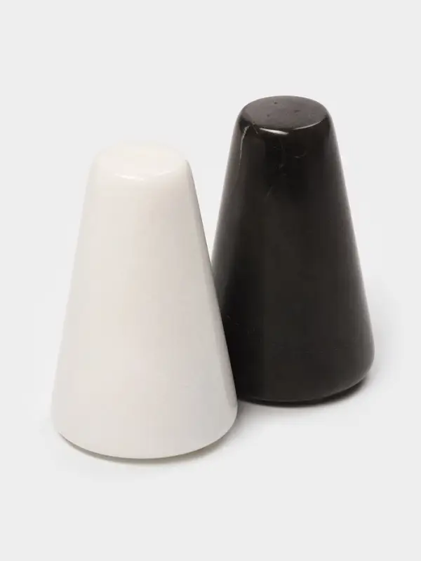 Набор для специй Magistro Black&White, 2 предмета: солонка, перечница, мрамор, белый, чёрный