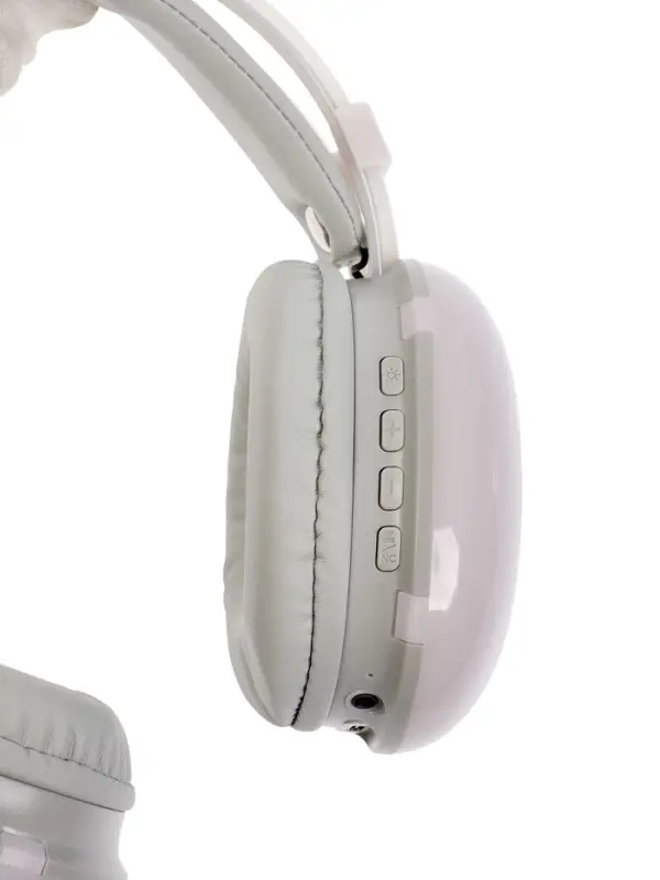 Наушники беспроводные, полноразмерные, Mybit W-33, RGB подсветка, Bluetooth 5.3, 800 мАч, Type-C, RGB подсветка, белые