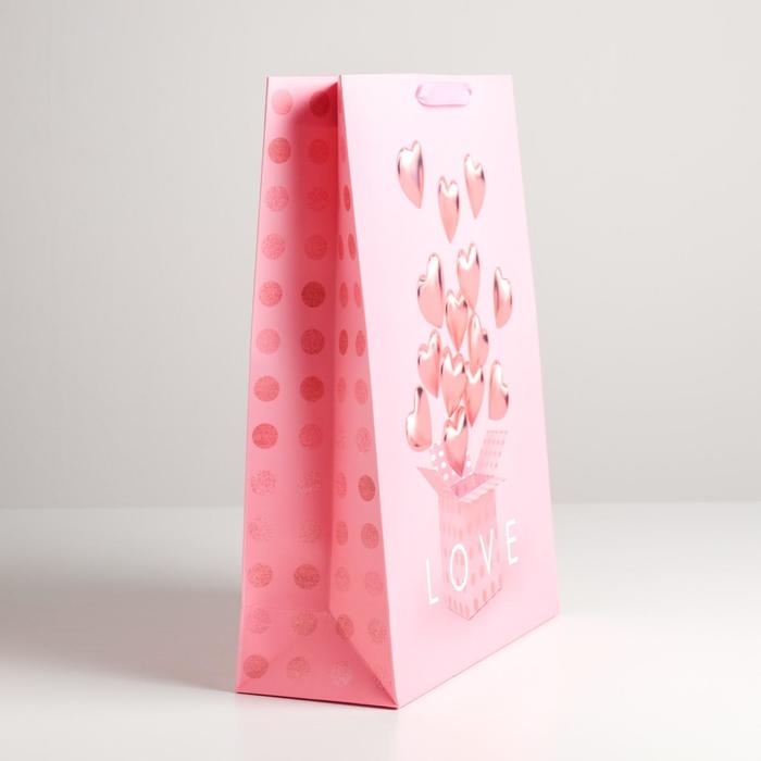 Пакет подарочный ламинированный вертикальный, упаковка, «LOVE», L 31 х 40 х 11,5 см Пакет подарочный ламинированный вертикальный, упаковка, «LOVE», L 31 х 40 х 11,5 см