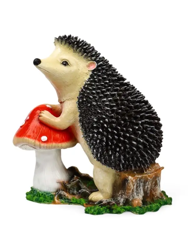 Садовая фигура из полистоуна &laquo;Ёж с грибом&raquo;, 38&times;22&times;38 см