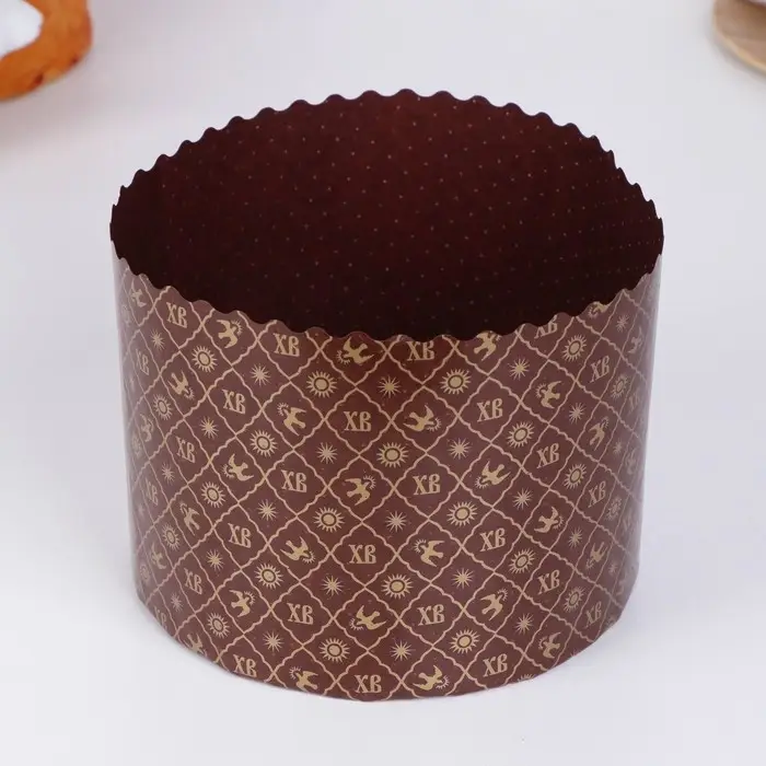 Форма для кулича бумажная Деко-про &laquo;ХВ&raquo;, 13.4&times;11 см, коричневая