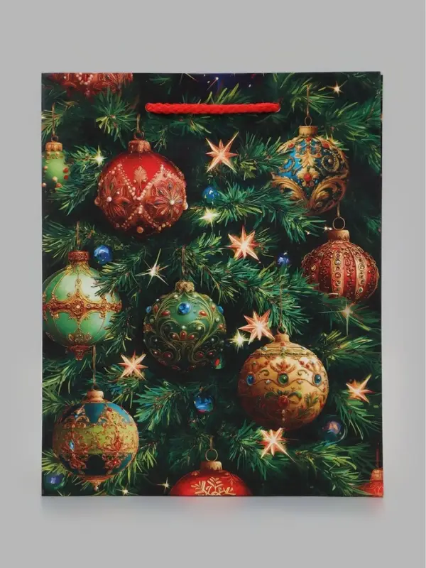 Пакет подарочный &laquo;Новогодние игрушки&raquo;, 18&times;10&times;22.3 см