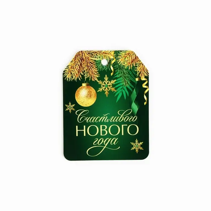 Шильдик на подарок «Счастливого Нового года», набор 6 штук, зелёный, 16×24 см Шильдик на подарок «Счастливого Нового года», набор 6 штук, зелёный, 16×24 см