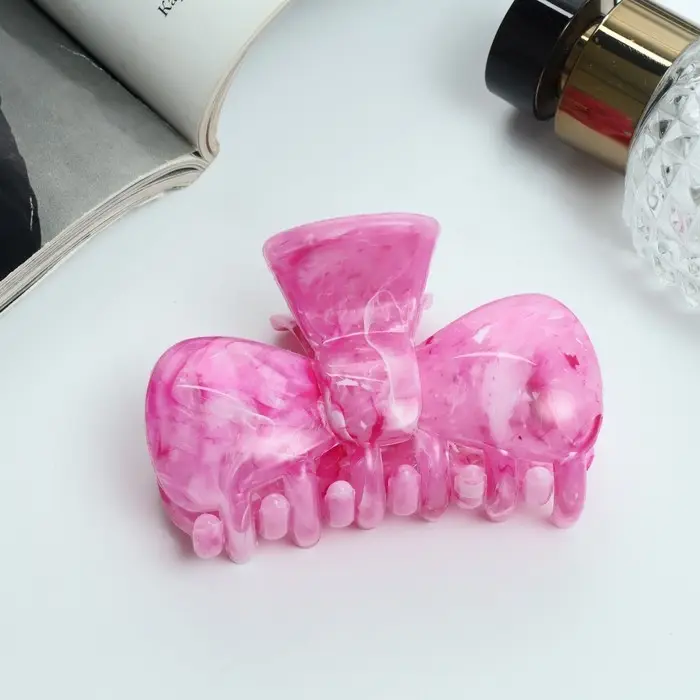 Краб для волос Краб для волос "Юния" бантик круглый, 8,5 см, микс