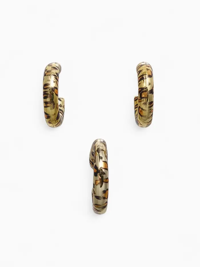 Серьги и каффы QF &laquo;Леопард&raquo;, набор, цвет золото