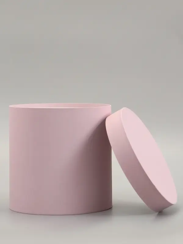 Коробка подарочная круглая, шляпная, пыльная роза, 23&times;23 см