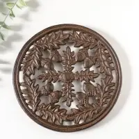 Сувенир чугун подставка "Жёлуди и дубовые листья" 18х18х1,5 см