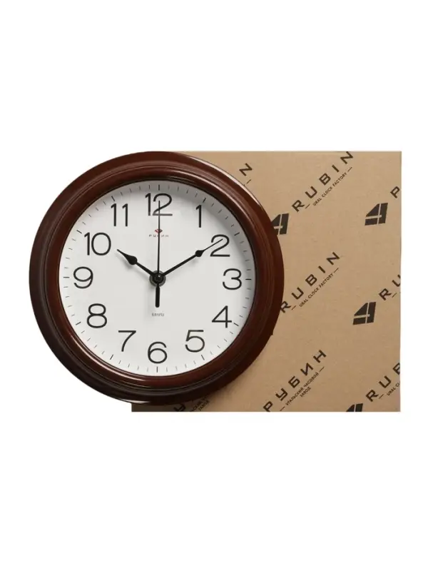 Часы настенные, интерьерные &laquo;Рубин&raquo;, d=21 см, коричневый корпус