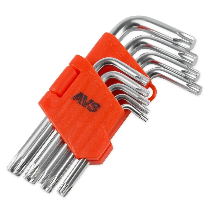 Набор ключей торцевых изогнутых коротких TORX 9 предметов (T10-T50) AVS TXS-9