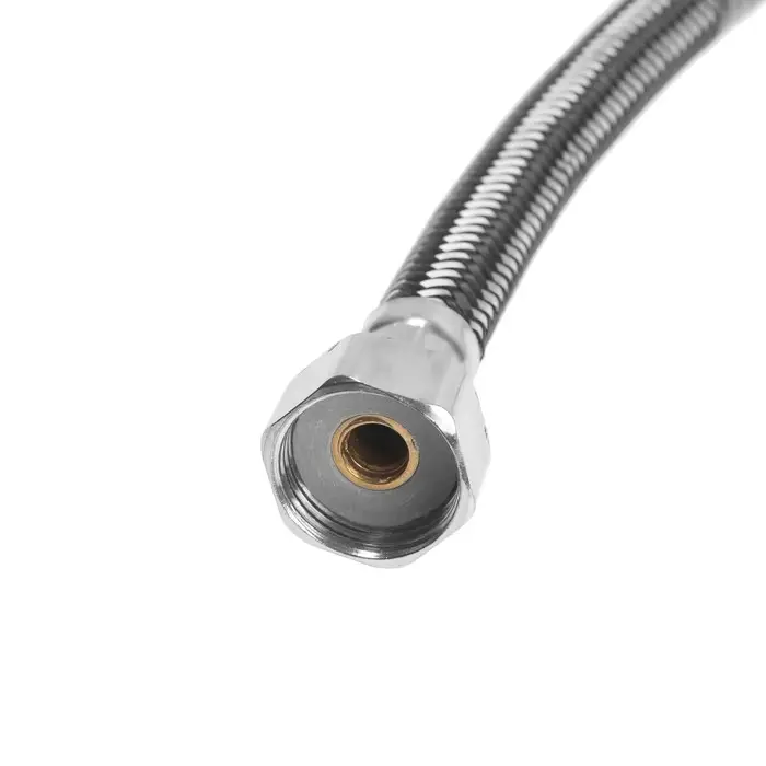 Подводка гибкая для воды ZEIN, фибро-нейлон, 1/2", гайка-гайка, 80 см, черная