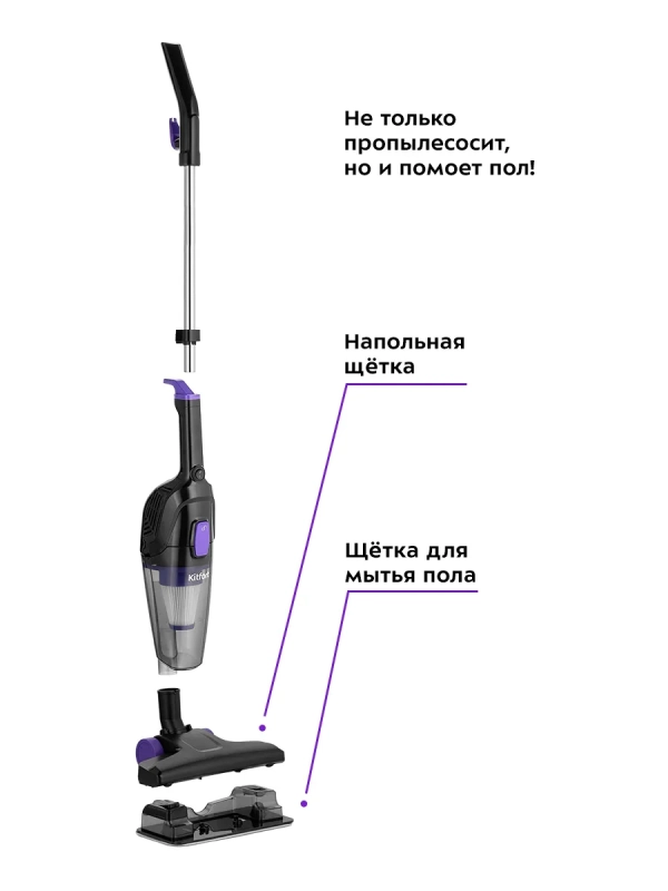 Мощный пылесос 600Вт 2в1 КТ-5190