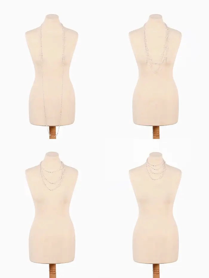 Бусы жемчужные, длинные, d=3.4, 5.6, 8.10, белые в золоте