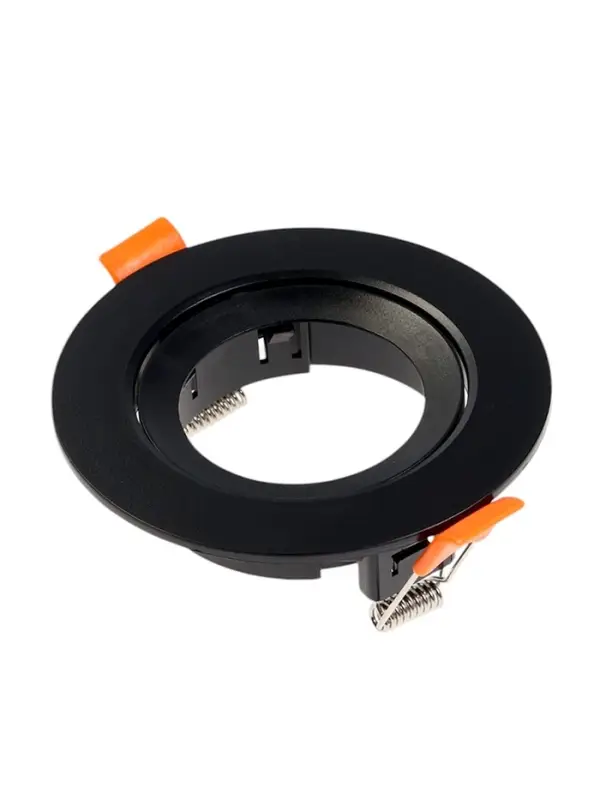 Светильник встраиваемый под лампу MR-16, поворотный, круглый, пластиковый, чёрный