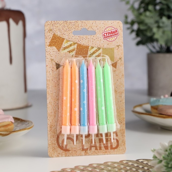 Свечи в торт Свечи в торт "Звезды", 7х0.6 см, 6 шт