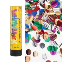 Хлопушка пружинная "Круги" фольга, ассорти, металлик (8/20 см)