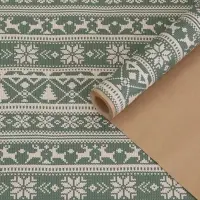 Бумага упаковочная в рулоне &laquo;Новогодний свитер&raquo;, 70 см, 60 г/м&sup2;, 10 м &plusmn; 5%
