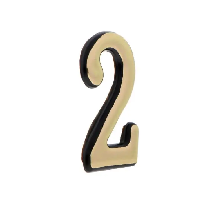 Цифра дверная 2 ТУНДРА, пластиковая, цвет золото, 1 шт.