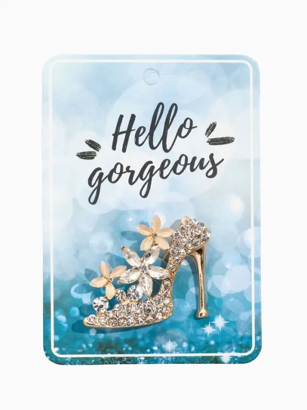 Брошь &laquo;Туфелька с цветами&raquo;, молочная, белая в золоте