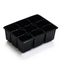 Кассета для рассады, 18&times;13.5&times;5.5 см, 9 ячеек, ячейка 80 мл, пластиковая, чёрная, набор 20 шт.