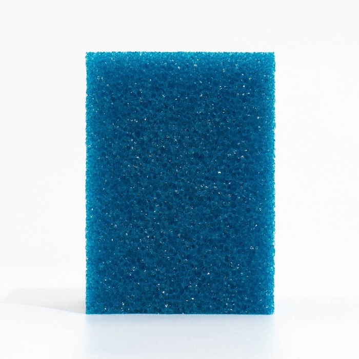 Губка прямоугольная для фильтра № 10, крупнопористая, 10 х 10 х 14 см, синяя