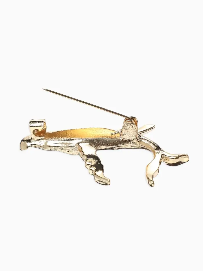 Брошь &laquo;Кит&raquo; морской, цвет золото