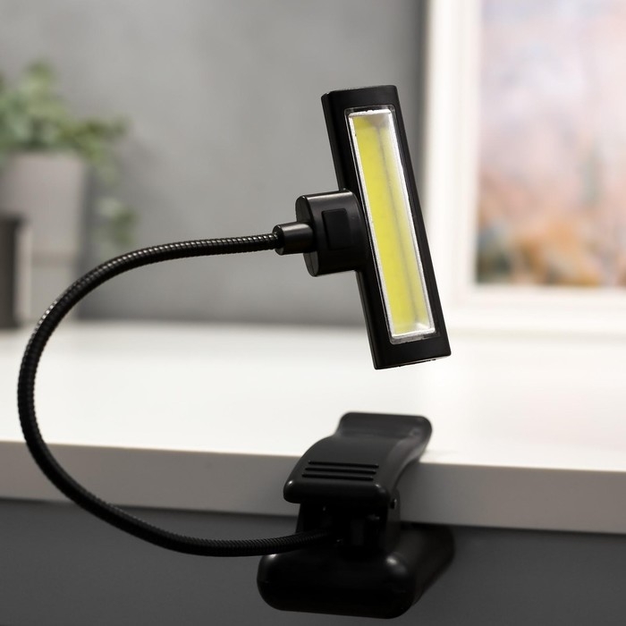 Лампа для чтения на прищепке 16430/1 LED от батареек 3ААА черный 7х4,5х31 см RISALUX Лампа для чтения на прищепке 16430/1 LED от батареек 3ААА черный 7х4,5х31 см RISALUX