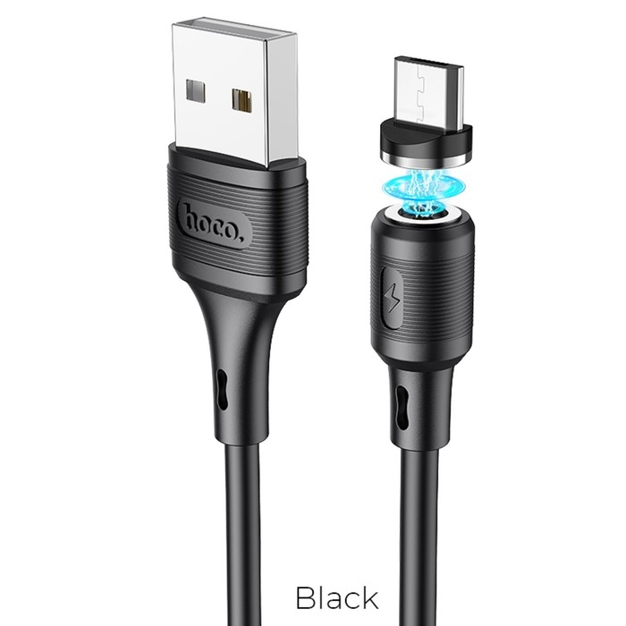 Кабель Hoco X52, microUSB - USB, магнитный разъем, только зарядка, 2.4 А, 1 м, чёрный Кабель Hoco X52, microUSB - USB, магнитный разъем, только зарядка, 2.4 А, 1 м, чёрный