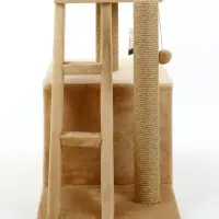 Домик для кошек с когтеточкой &laquo;Домосед&raquo;, с лестницей и площадкой, 60&times;35&times;56 см, бежевый