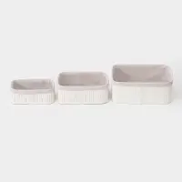 Корзины для хранения Nature whitel, прямоугольные, 3 шт.: от 22&times;12&times;8 см до 30&times;20&times;12 см, белые