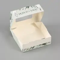 Коробка подарочная новогодняя, складная 10&times;8&times;3.5 см &laquo;Елочный венок&raquo;