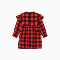 Платье детское с рюшами KAFTAN "Клеточка" размер 28 (86-92)