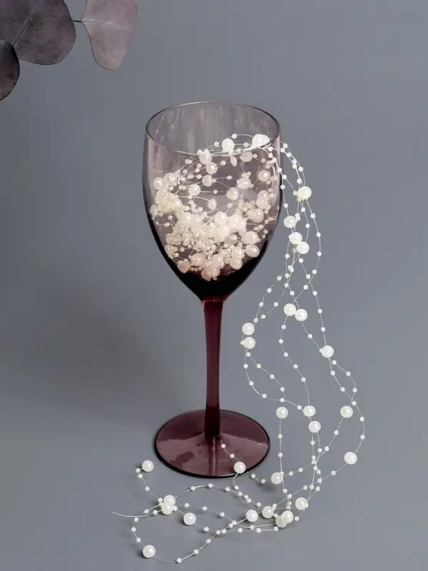 Гирлянда для декора из бусин, айвори - крем Гирлянда для декора из бусин, айвори - крем