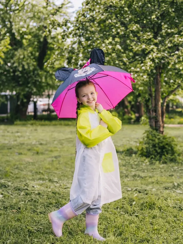 Дождевик детский &laquo;Гуляем под дождём&raquo;, рост 116-134 см, ЭВА 85 г, зелёный