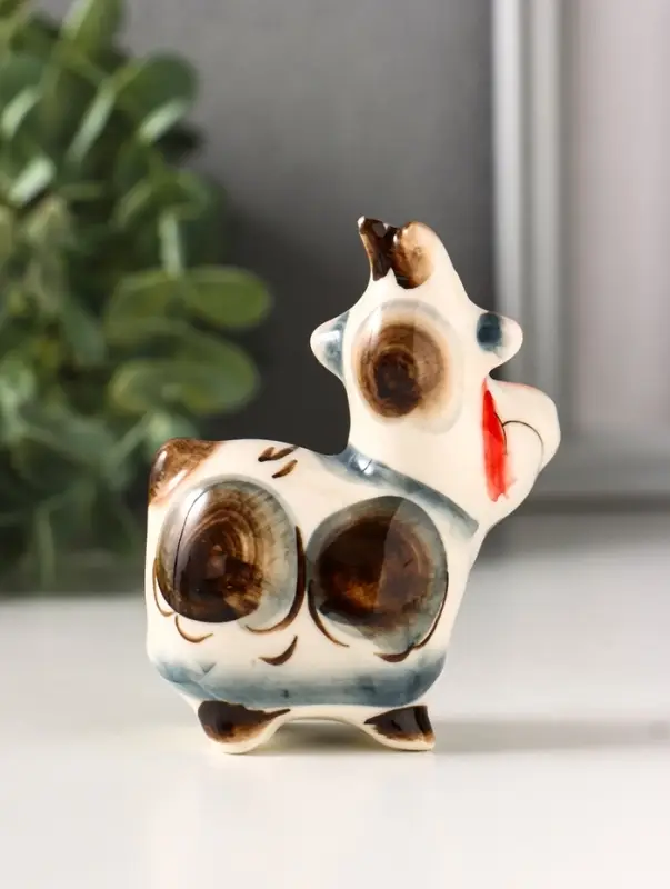 Фигурка фарфор &laquo;Маруся козочка&raquo;, 8.5 см, гжель цветная, МИКС