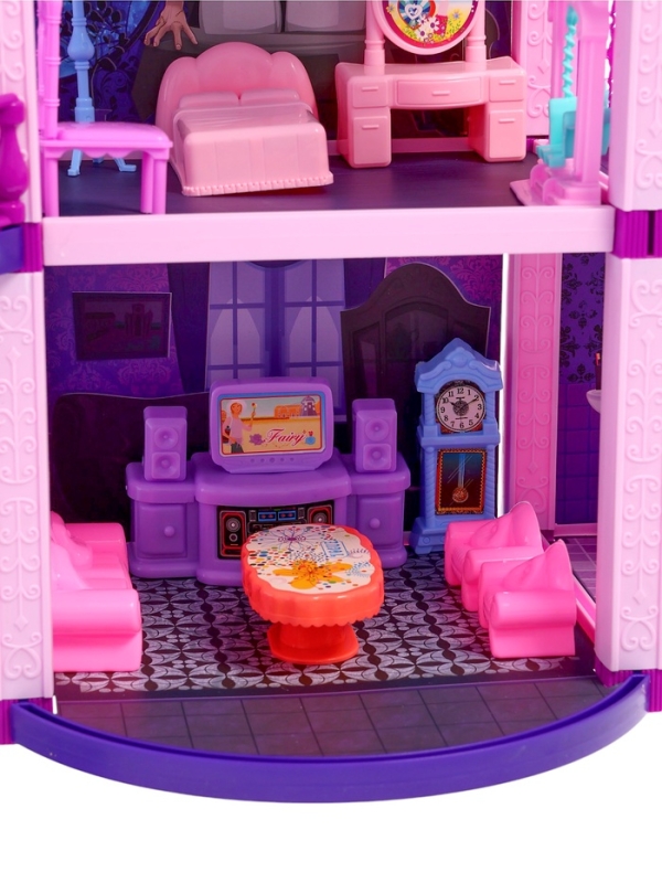 Кукольный дом «Тёмный домик», 2 куклы, мебель, аксессуары