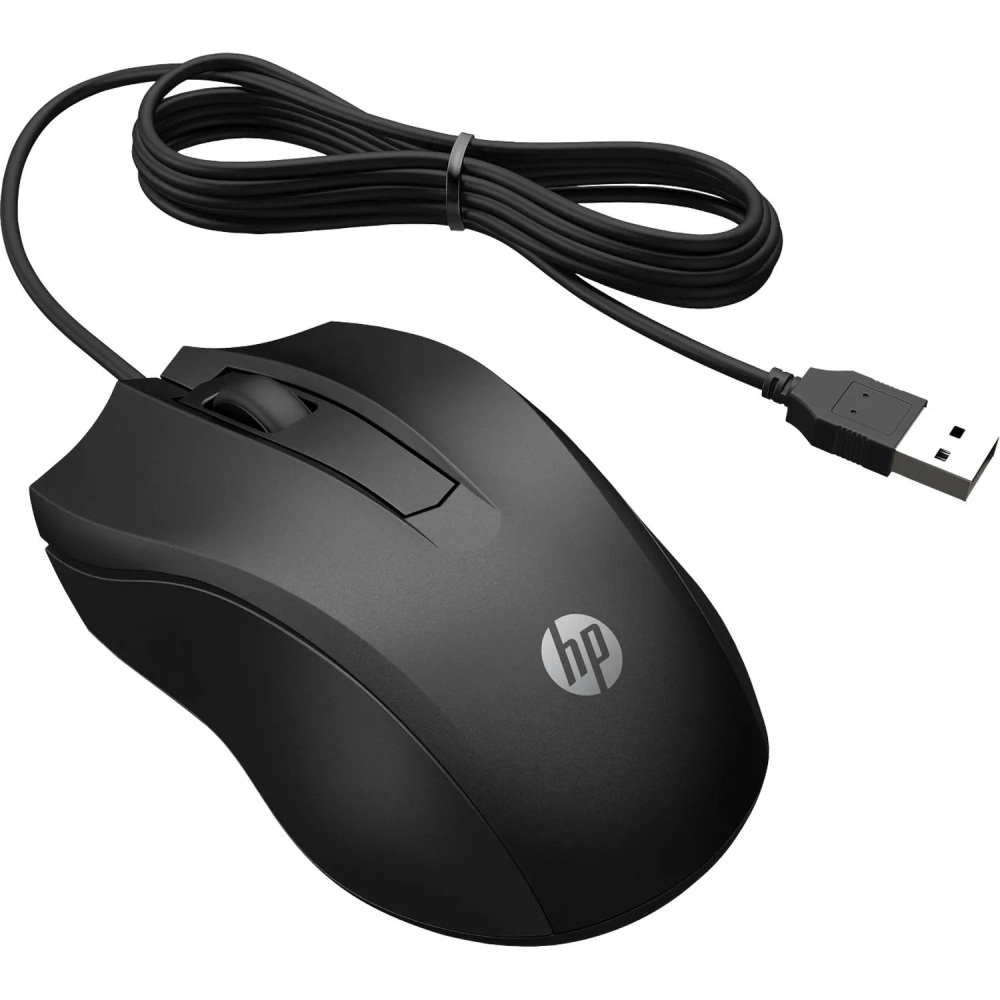 Мышь компьютерная HP проводная Wired Mouse 100 черный (6VY96AA)