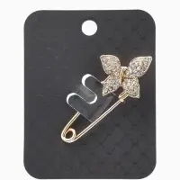 Булавка &laquo;Бабочка&raquo;, 5 см, белая в золоте
