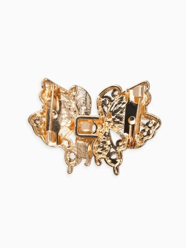Зажим для кардигана Зажим для кардигана "Ажур" бабоччка, цвет золото